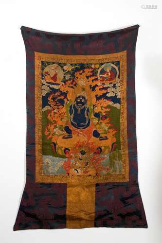 CHINESE EMBROIDERY THANGKA OF YAMANTAKA