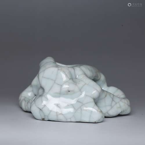 CHINESE CRACKLE GLAZED SCHOLAR ROCK PAPER WEIGHT