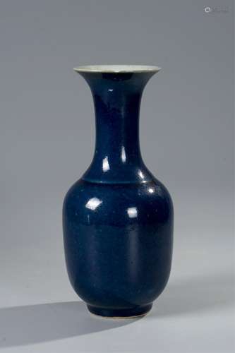 CHINESE INK BLUE GLAZED FLOWER VASE