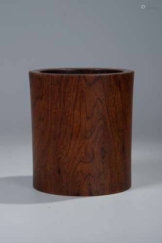 CHINESE HUANGHUALI WOOD BRUSH POT