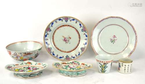 Group of Seven Chinese Famille Porcelain Pieces