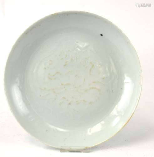 Chinese Carved Celadon Glazed Dish