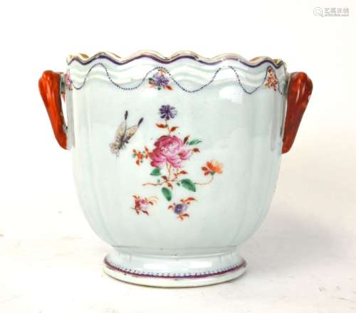 Chinese Export Famille Rose Vase w Handles