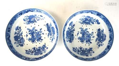 Pr Chinese Export Blue & White Plates