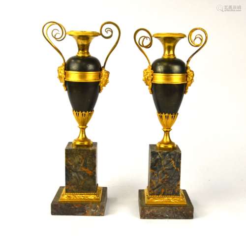 .Pair Empire Gilt  Bronze Candle Holders
