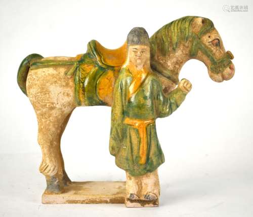 Chinese Pottery Horse and  a Man