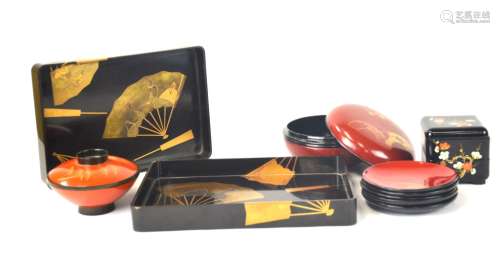 Group of Japanese Lacquer Objects