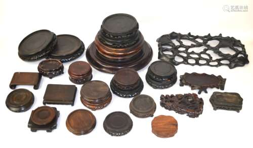 Group of  26 Chinese Wood Bases