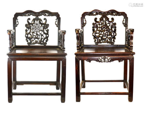 Two Chinese Hardwood Chairs
