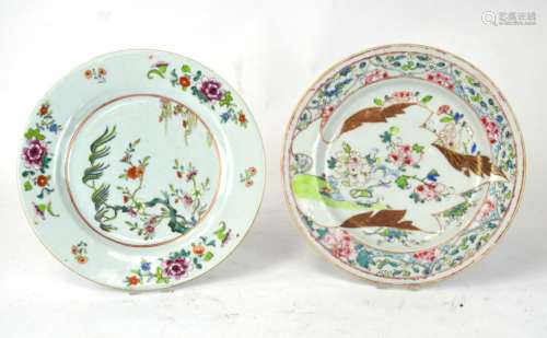 Two Chinese Famille Rose Export Plates
