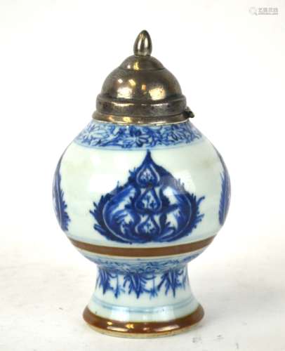 Kangxi. Chinese Blue & White Lidded Jar