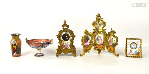 Five Pieces Viennese Enamel Cabinet Pieces