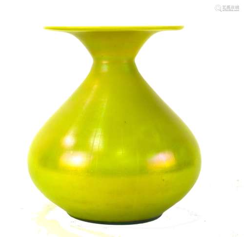 Loetz Yellow Greenish Art Glass Vase