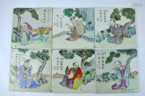 6 - Fine 19th C Chinese Enameled Porcelain Plaques