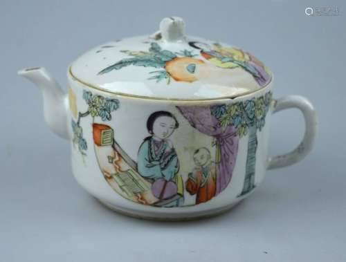 19th C Chinese Enameled Porcelain Teapot