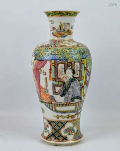 19th C Chinese Enameled Porcelain Vase