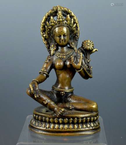 19th C Tibetan Bronze Seated Tara