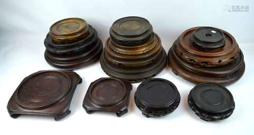 14 - Assorted Old Chinese Hardwood Round Stands