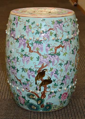 Late Qing Chinese Enameled Porcelain Garden Stool