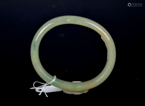 Chinese Natural Translucent Green Jadeite Bangle