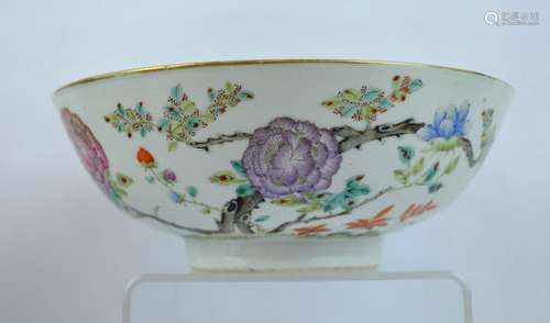 19C Chinese Famille Rose Enameled Porcelain Bowl