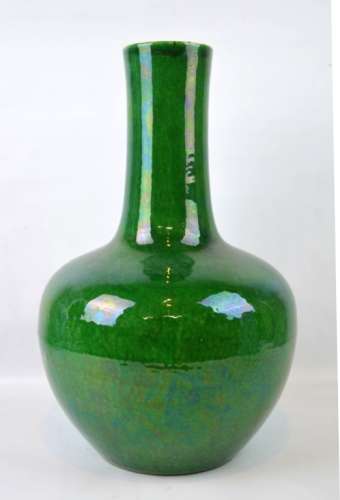 19th C Chinese Green over Crackle Porcelain Vase