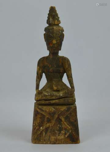 South East Asian Antique Carved Seated Figure