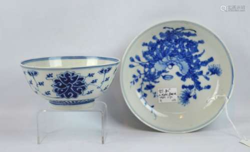 2 - Guanxu Mark & Period Underglaze Blue Bowls