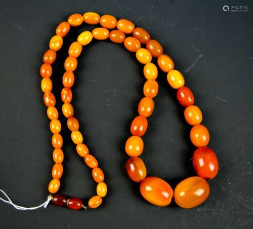 76 Grams of Antique Butterscotch Amber Beads