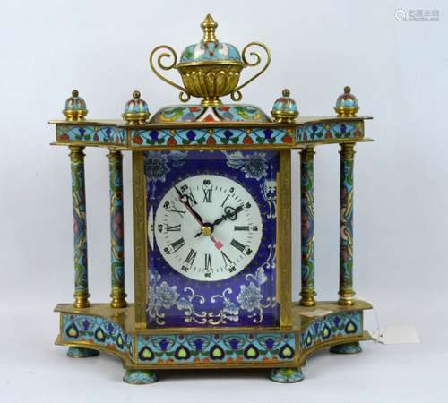 20C Chinese Cloisonne & Painted Enamel Clock Case