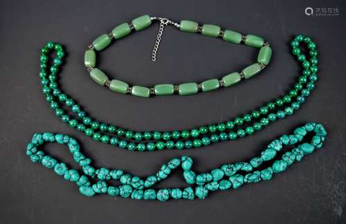 3 - Semi-precious Stone Bead Necklaces