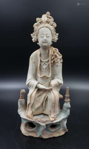 Chinese Song Dynasty Hutian Ware Figure Of Guanyin