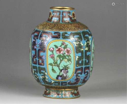 Chinese Qing Dynasty Cloisonne Enamel Vase