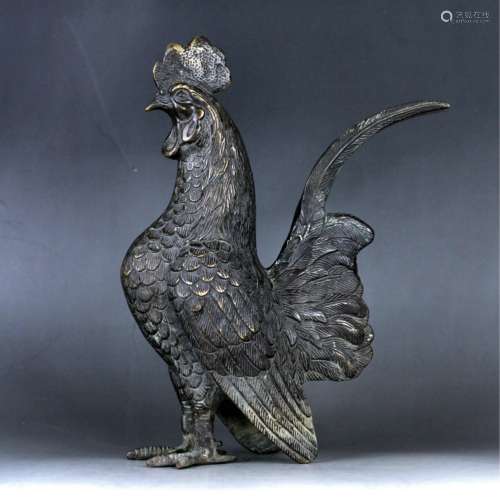 Chinese Bronze Figure Of Rooster