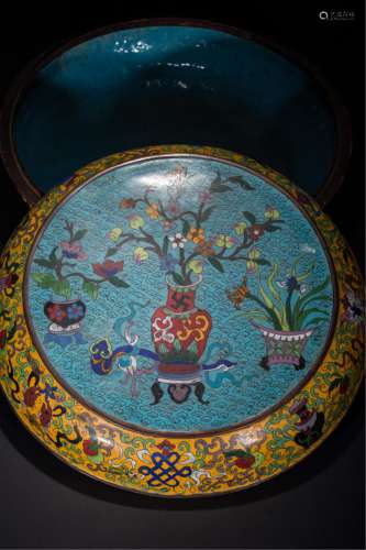 Chinese Cloisonne Enamel Cover Box