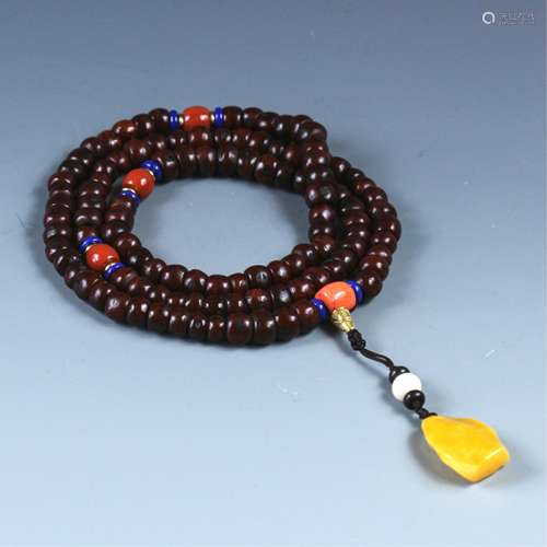 Chinese Qing Bodhi Prayer Beads Necklace 108 Count