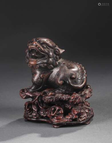 Chinese Silver Wire Bronze Foolion