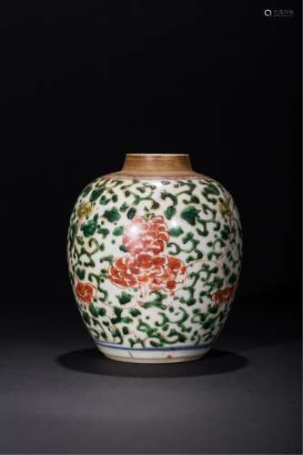 Chinese Kangxi Wucai Porcelain Jar