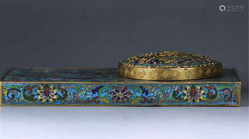 Chinese Cloisonne Enamel Dragon Ink Box