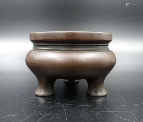 Chinese Ming Dynasty Bronze Tripod Censer