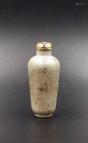 Chinese Song Dynasty Jade Bottle With Gold Cap