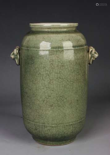 Chinese Ming Dynasty Longquan Celadon Glazed Vase