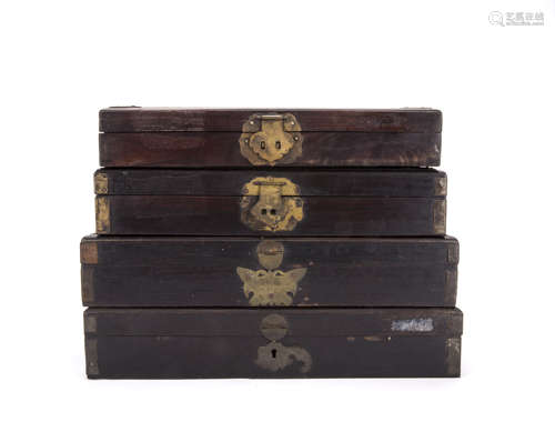 A Set of Four Chinese Hardwood Boxes