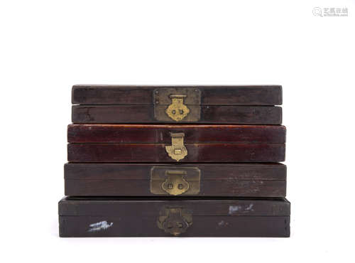 A Set of Four Chinese Hardwood Boxes