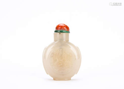 A Chinese Carved Jade Snuff Bottle