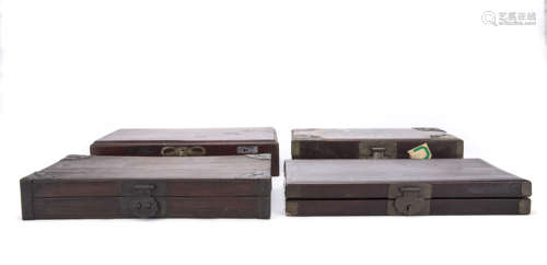 A Set of Four Chinese Hardwood Boxes