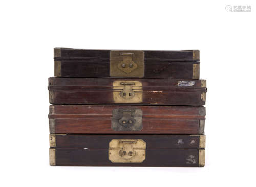 A Set of Four Chinese Hardwood Boxes