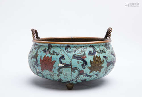 A Chinese Cloisonné Enamel Censer