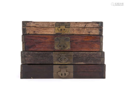 A Set of Four Chinese Hardwood Boxes