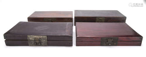 A Set of Four Chinese Hardwood Boxes